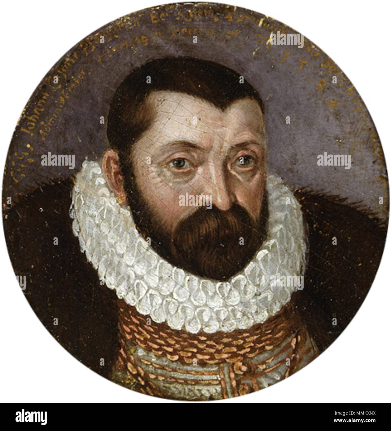 Miniature of Johann Casimir of the Palatinate-Simmern.. 1586. Johann Casimir of the Palatinate-Simmern Stock Photo