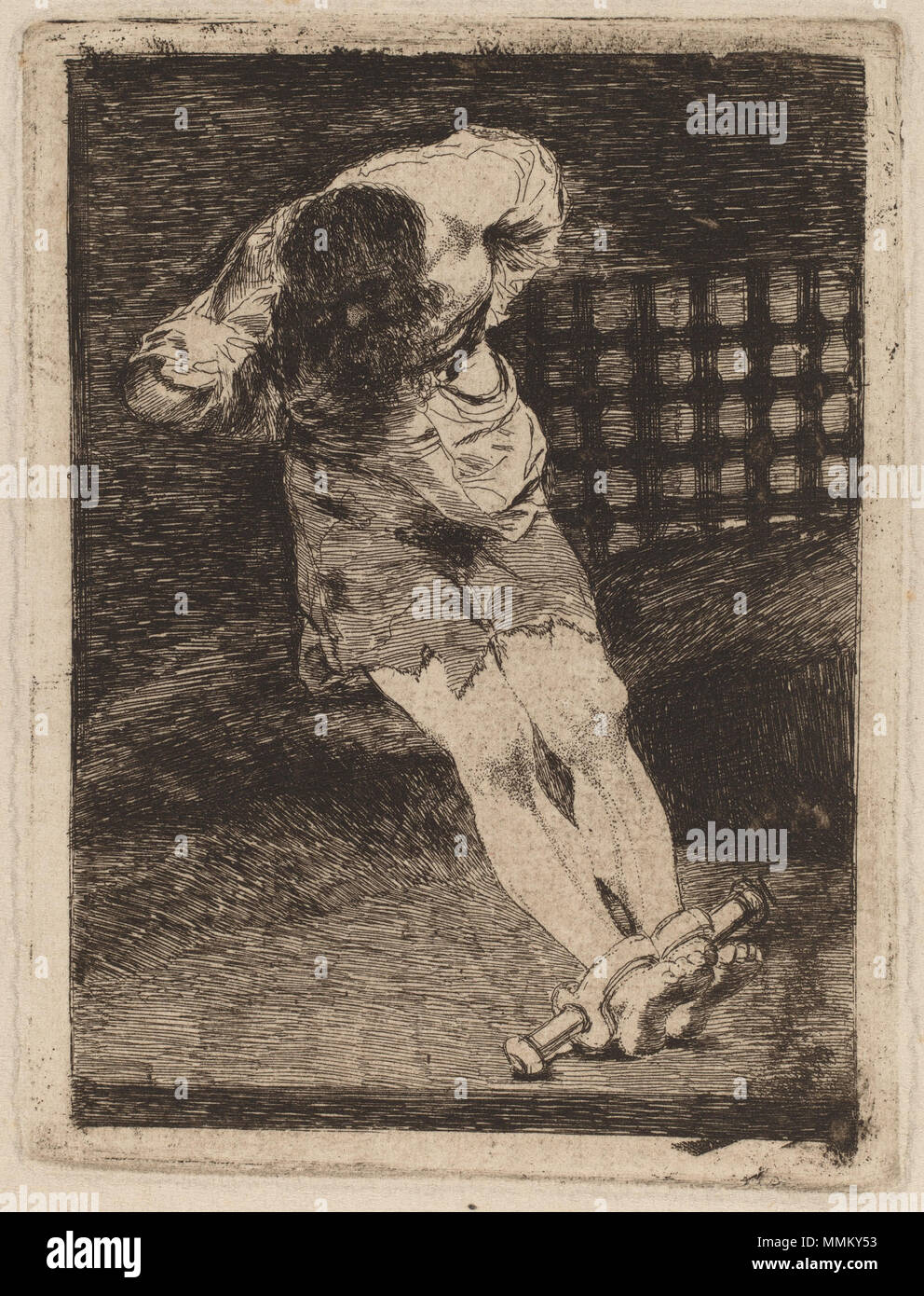 Francisco de Goya, La seguridad de un reo no exige tormento  (The Custody of a Criminal Does Not Call for Torture, Spanish, 1746 - 1828, c. 1810, etching and burin [trial proof printed posthumously before 1859], Rosenwald Collection Goya - La seguridad de un reo no exige tormento (The Custody of a Criminal Does Not Call for Torture) Stock Photo