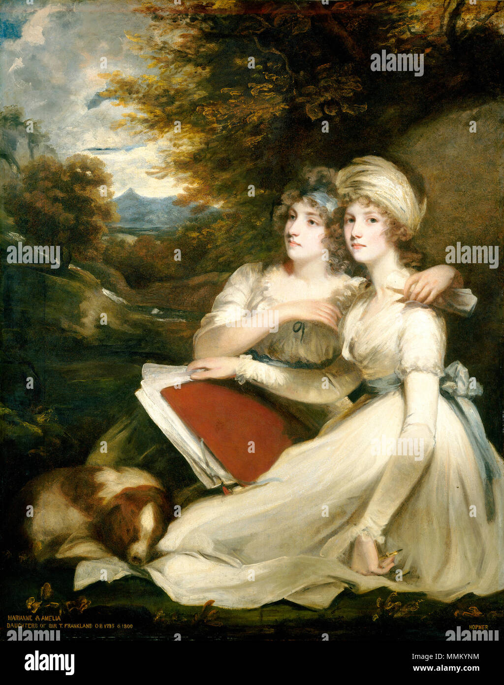 John Hoppner, The Frankland Sisters, British, 1758 - 1810, 1795, oil on canvas, Andrew W. Mellon Collection 1795-Frankland-sisters-by-Hoppnet Stock Photo