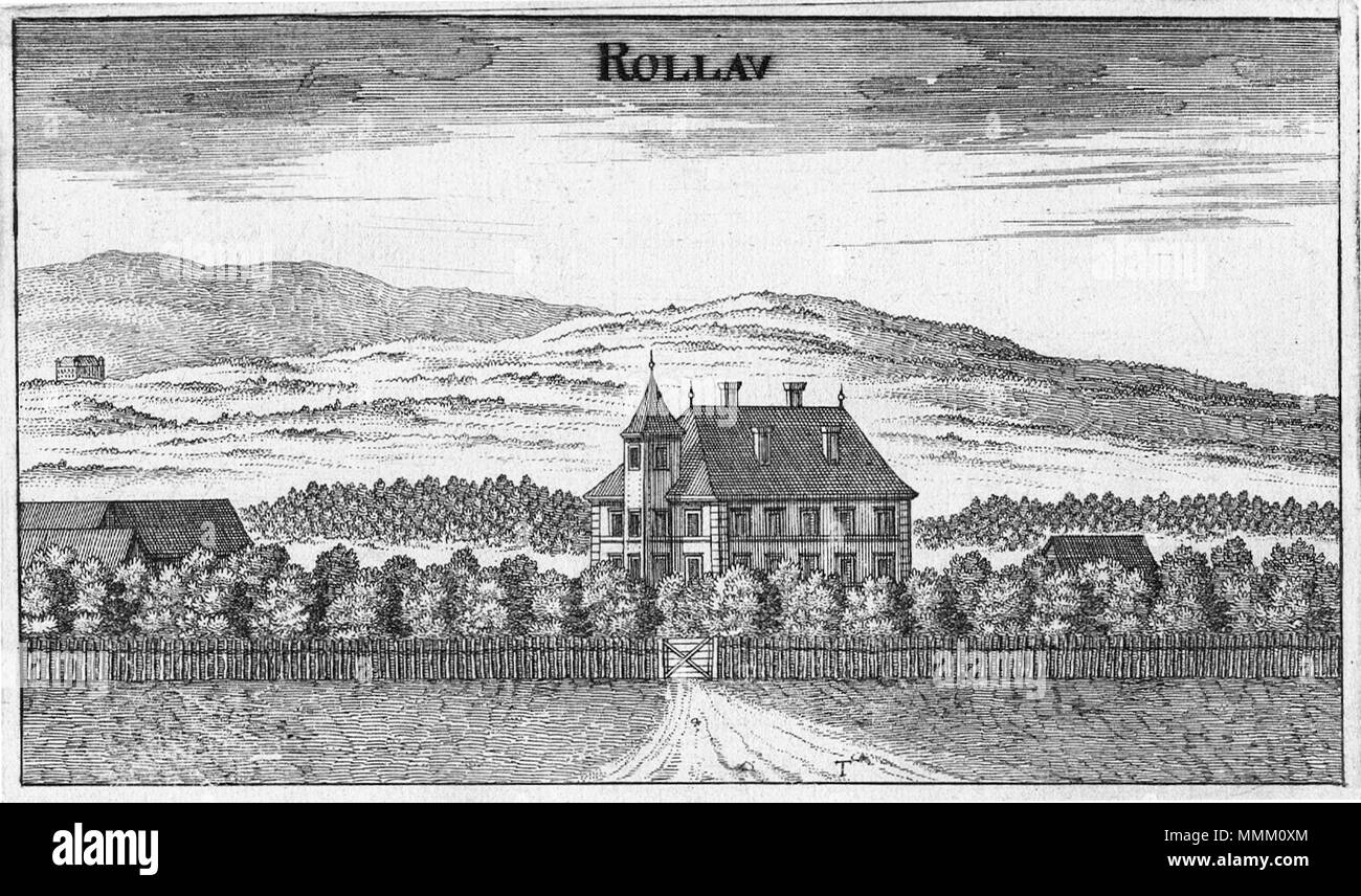 . Deutsch: Schloss Rollau bei Mooskirchen in Voitsberg, Steiermark  . 1681. Georg Matthäus Vischer 1681 Georg Matthaeus Vischer 1681 - ROLLAV Stock Photo