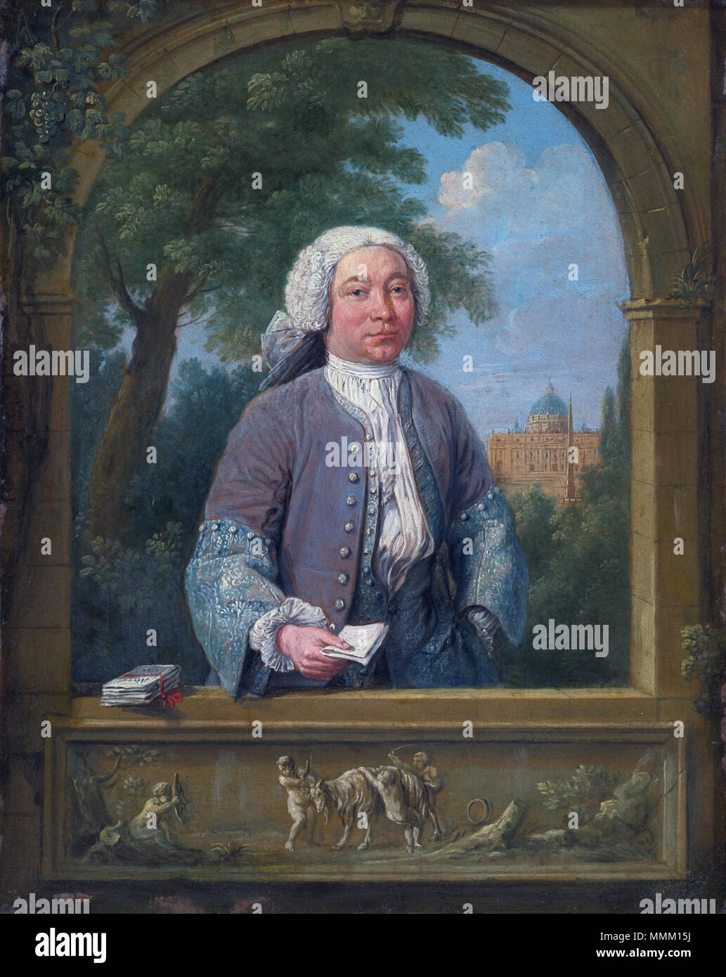 Giacomo van Lint  *oil on panel  *29.2 x 23.5 cm Giacomo van Lint, by Hendrik Frans van Lint Stock Photo