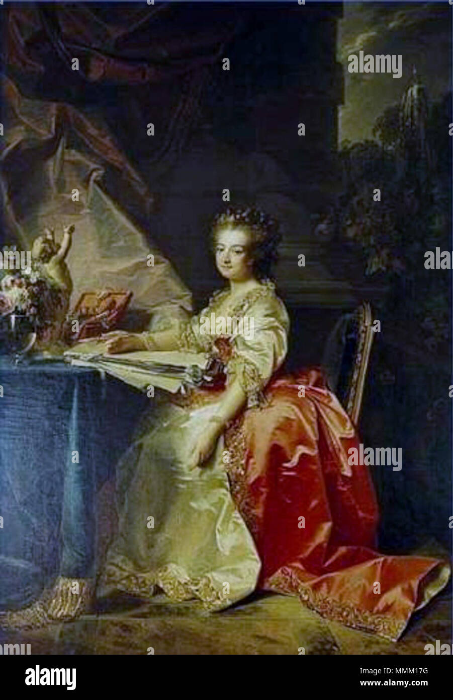 English: Portrait of Madame de Lamballe . circa 1777. Mosnier - The Princess of Lamballe Stock Photo
