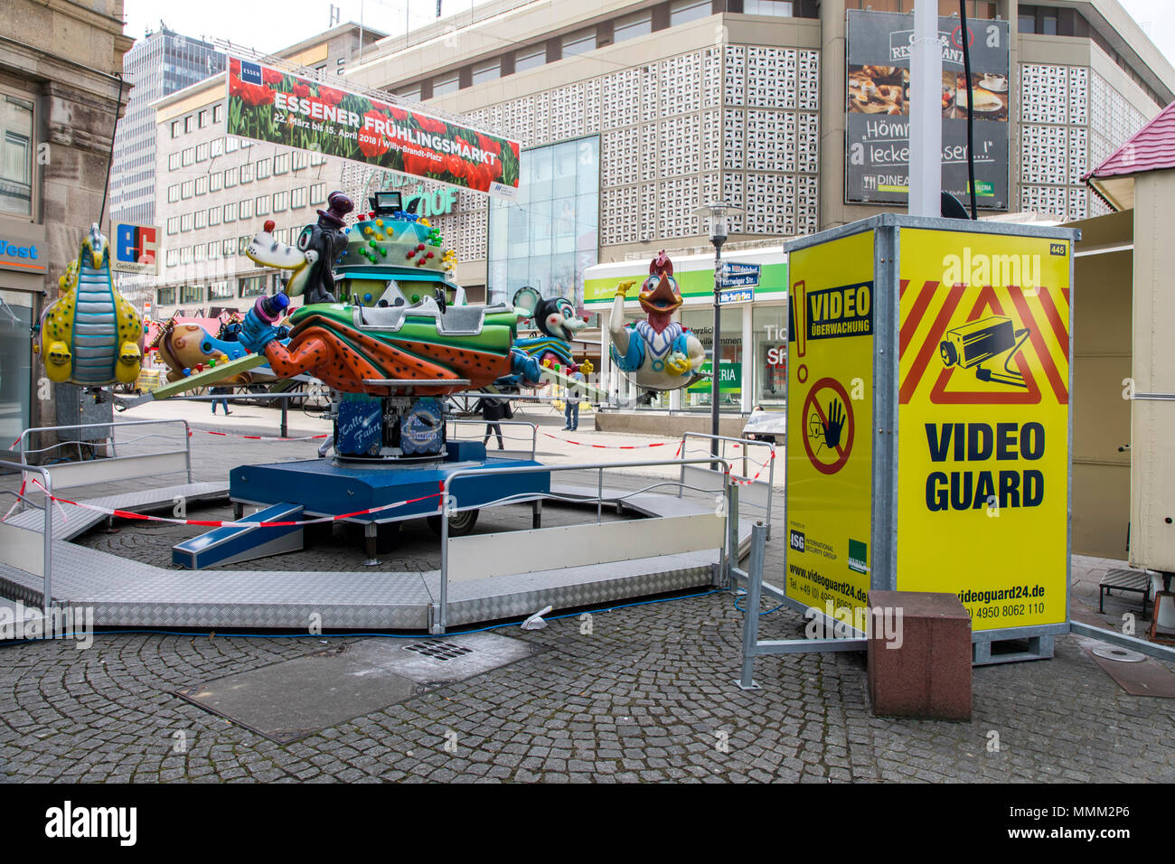 Video Guard, mobile camera surveillance system, for construction sites, storage areas, industrial plants, events, such as here a city festival in Esse Stock Photo