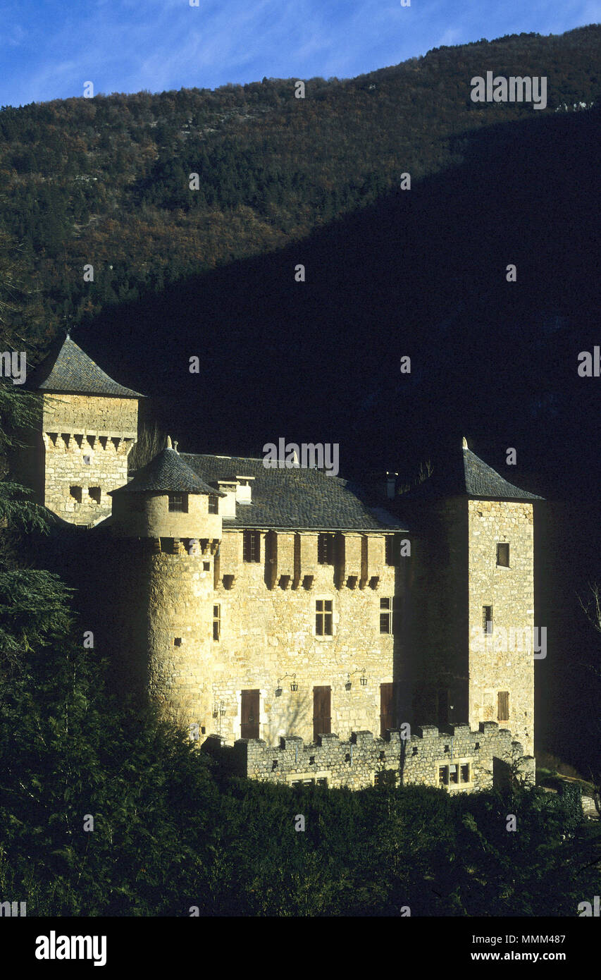 Caze Chateau. Tarn. Lozere. Languedoc-Roussillon. France Stock Photo