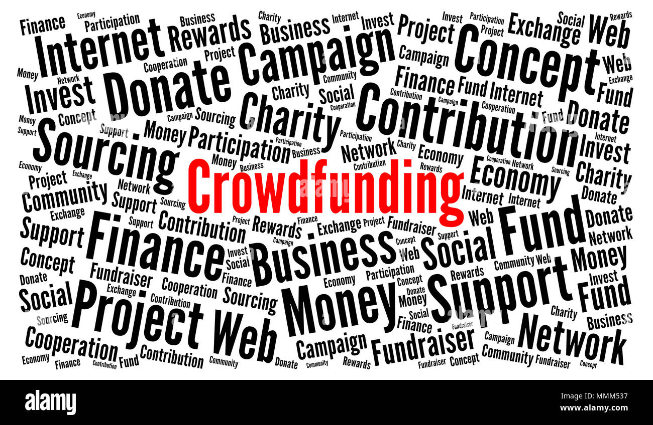 Crowdfunding word cloud concept Stock Photo - Alamy