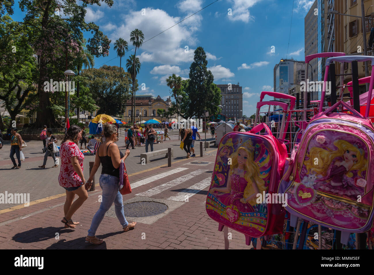 Daily life in the busy city centre, Porto Alegre, Rio Grande do Sul, Brazil, Latin America Stock Photo