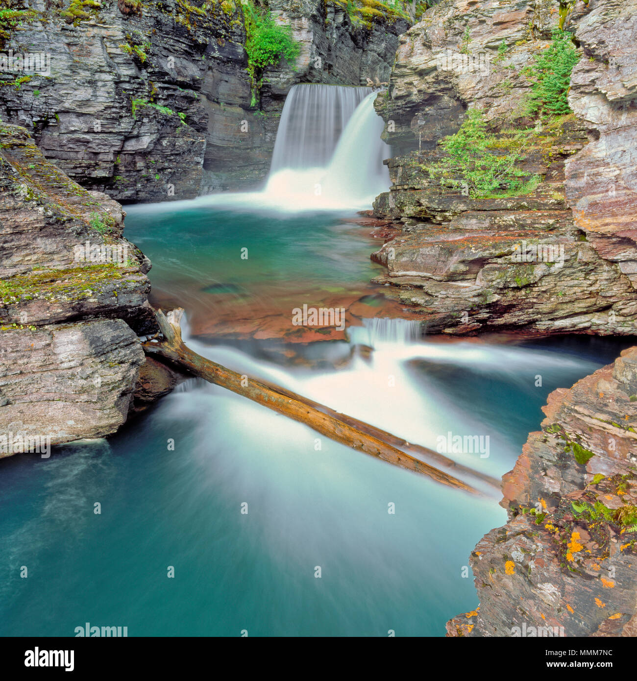 saint mary falls in glacier national park, montana Stock Photo - Alamy