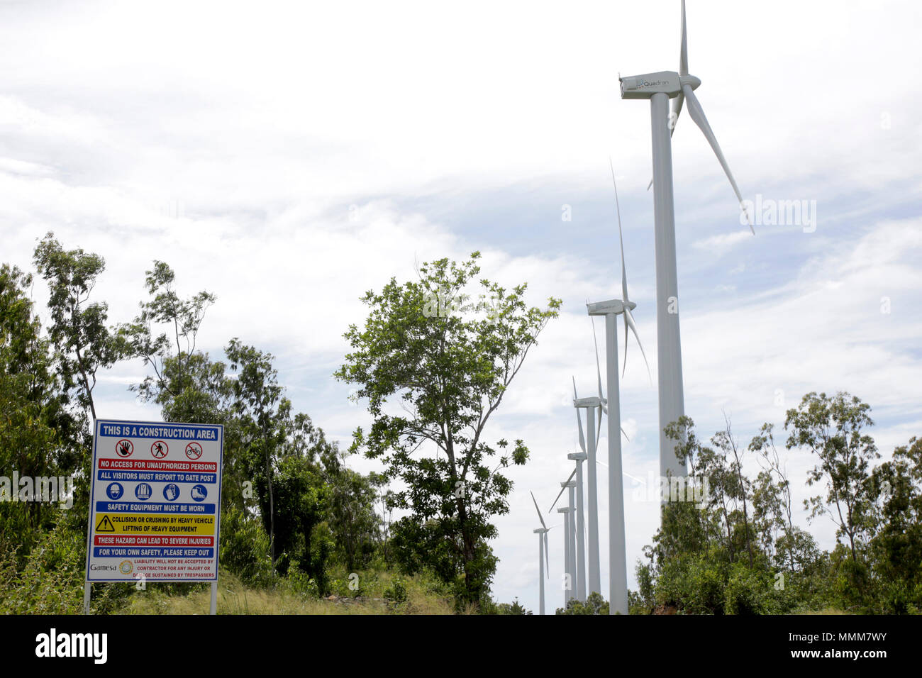 la première centrale éolienne à Bras D'Eau Stock Photo Alamy