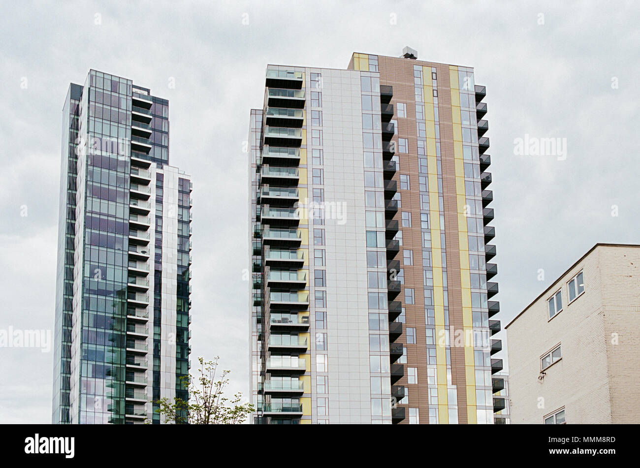 The new Skyline Apartments at Woodberry Down, off Seven Sisters Road, North London UK Stock Photo