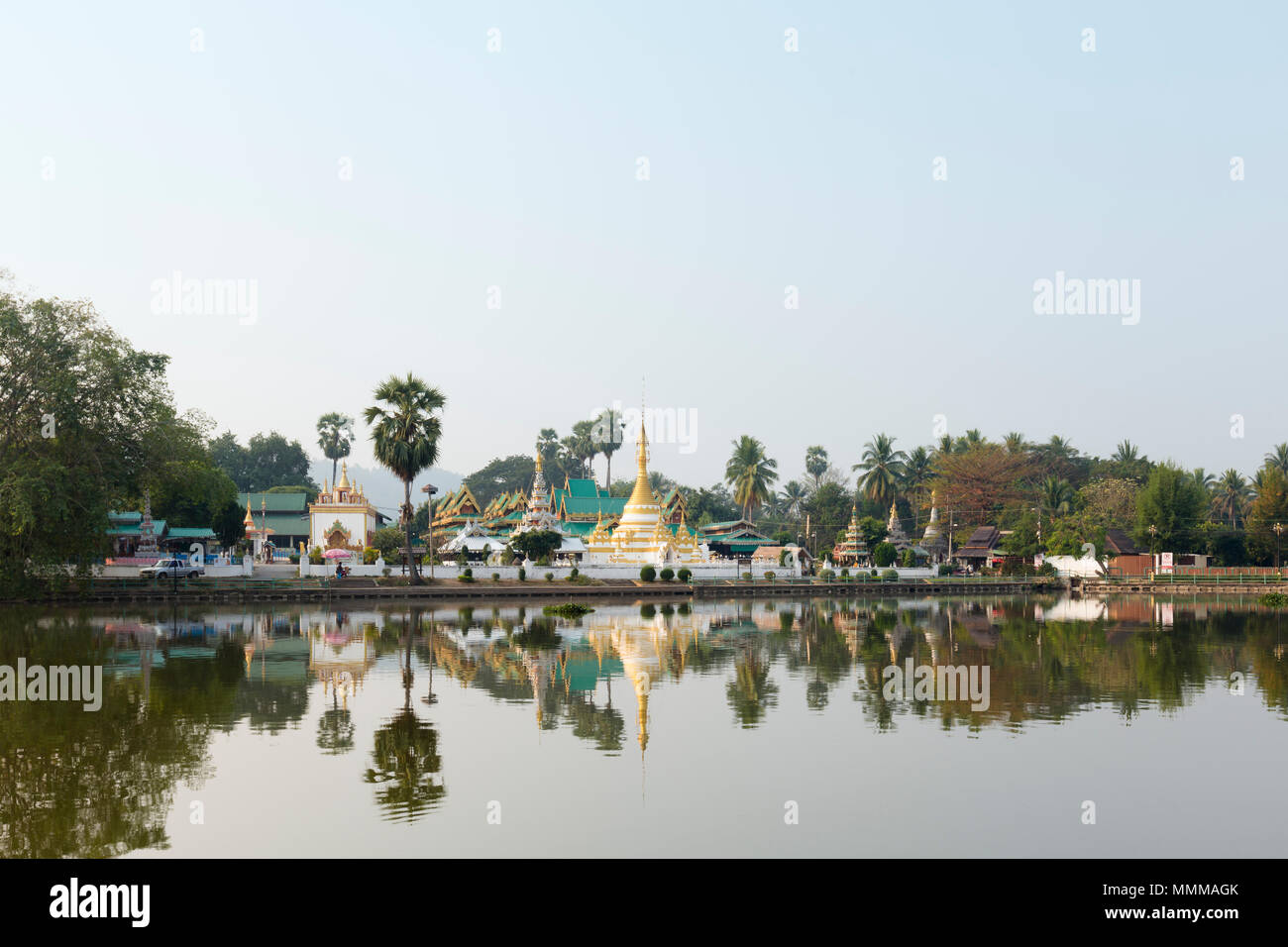 Wat Jong Klang and Wat Jong Kham, Mae Hong Son, Thailand Stock Photo