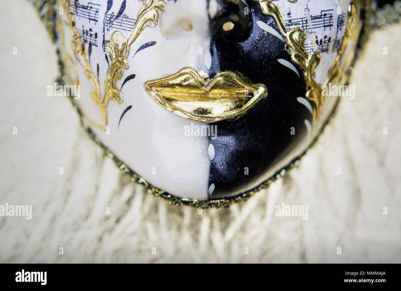 Detail of a Venetian carnival mask Stock Photo