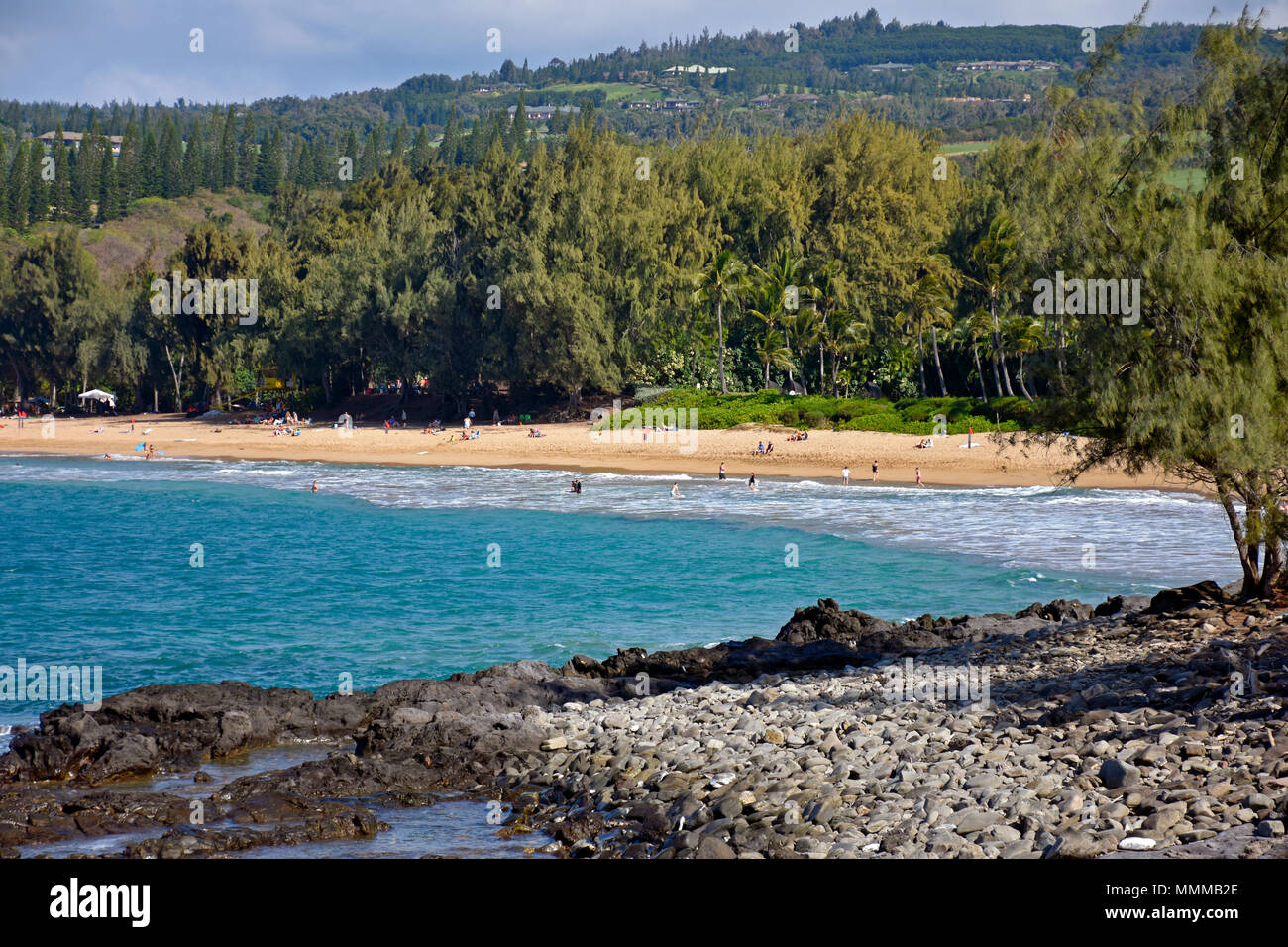 Beach at Honokahua Bay, Kapalua, West Maui, Hawaii, USA Stock Photo