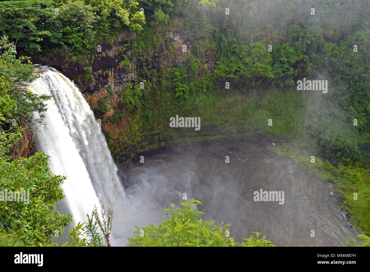 Wailua Falls, Kauai, Hawaii, USA Stock Photo