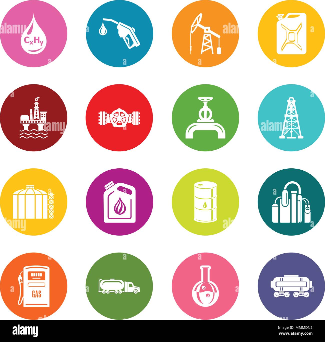 Oil industry icons set colorful circles vector Stock Vector Image & Art ...