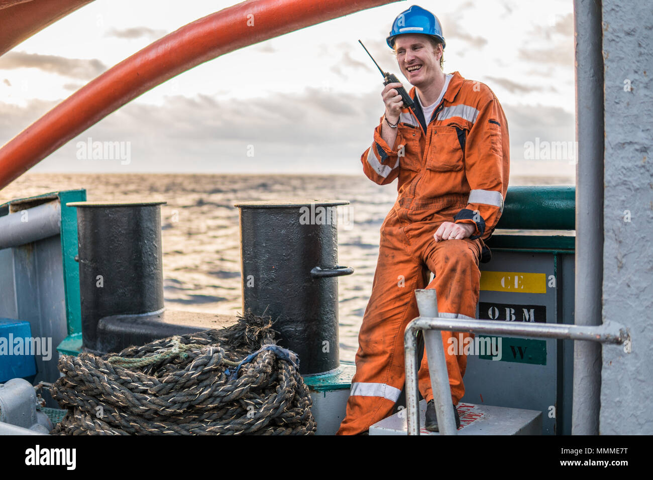 Marine Deck Officer or Chief mate on deck of offshore vessel or ship