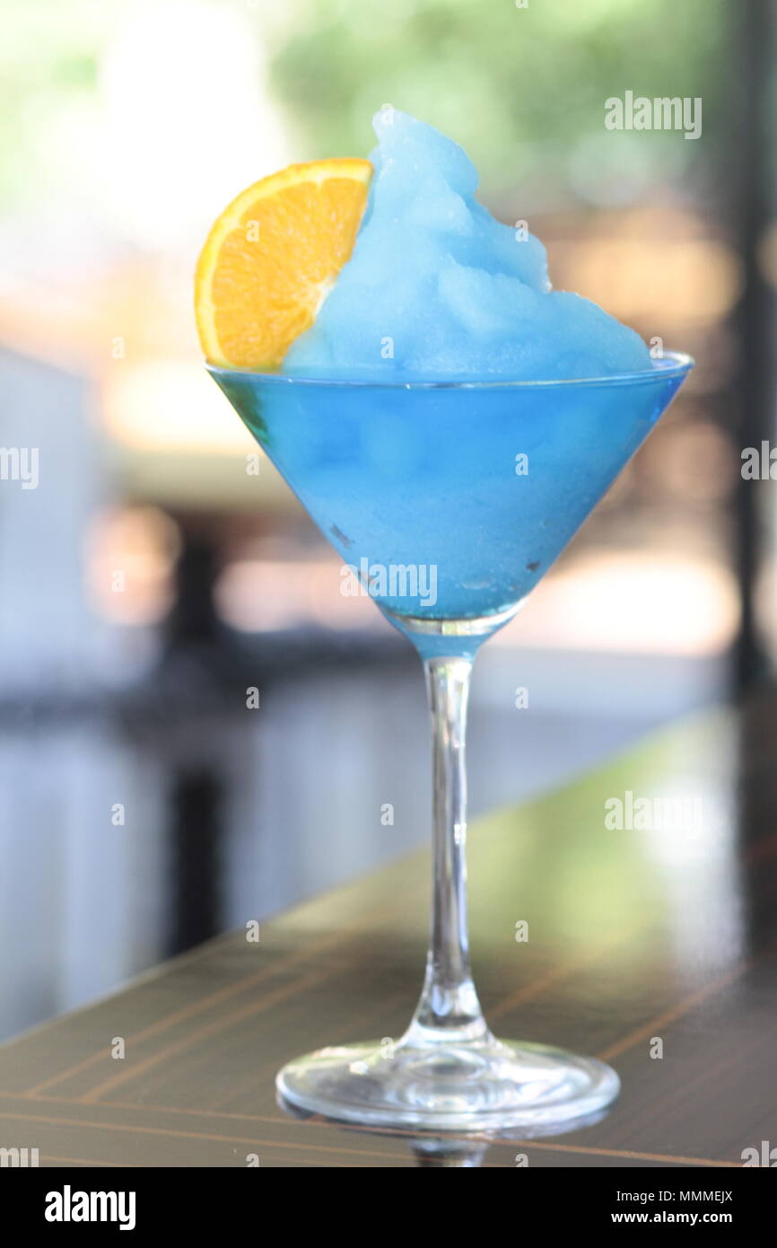 blue frozen cocktail Stock Photo