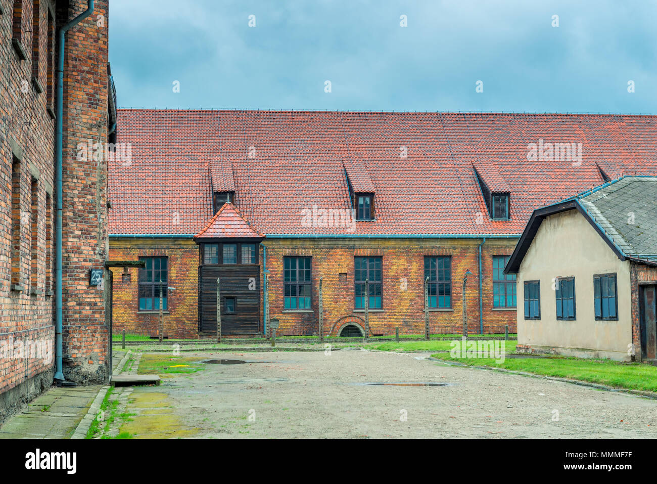 Auschwitz, Poland - August 12, 2017: the buildings of Auschwitz ...