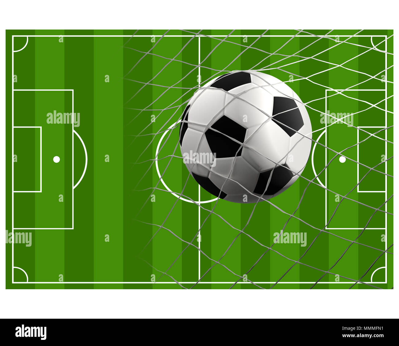 soccer field soccer ball 3d illustration Stock Photo - Alamy