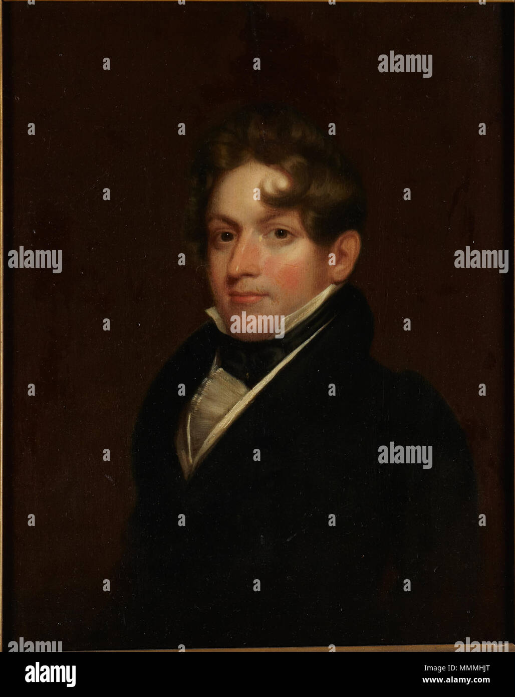 .  English: Samuel Finley Breese Morse, American, 1791 - 1872 Captain Demaresque of Gloucester, Massachusetts Oil on panel 36.5 x 28.5 cm. (14 3/8 x 11 1/4 in.) frame: 44 × 37 × 3 cm (17 5/16 × 14 9/16 × 1 3/16 in.) Museum purchase y1951-3  . Unknown date. Samuel Morse 6 1925, Morse, Samuel F.B., Captain Demaresque of Gloucester, Massachusetts Stock Photo