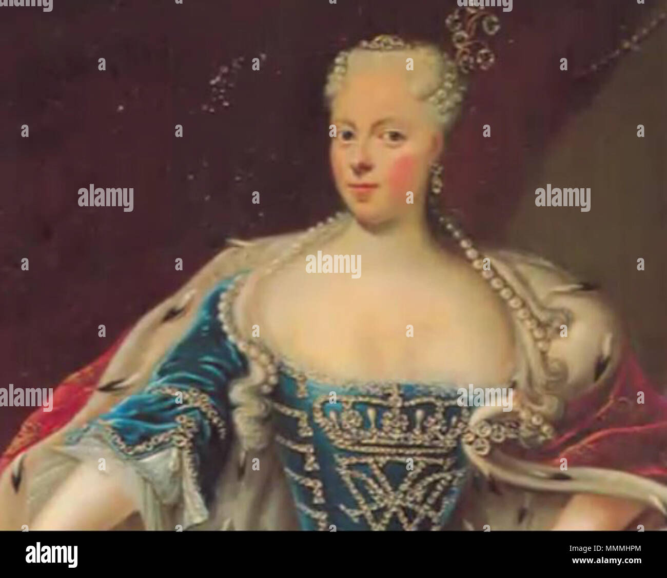 .  English: Anna Sophie Reventlow as queen  . 18th century. Anasofiareventlow Stock Photo