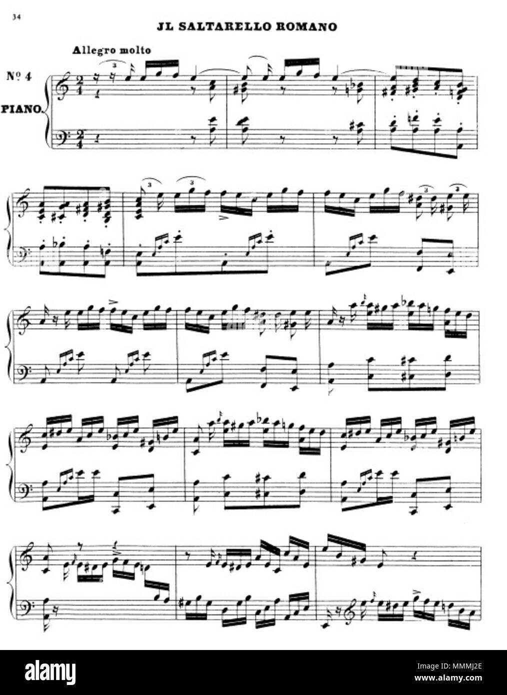 English Score Il Saltarello Romano Op 6 No 4 Deutsch Notenblatt Il Saltarello Romano Op 6 No 4 1846 Fanny Hensel 1805 1847 Fanny Hensel Saltarello Stock Photo Alamy