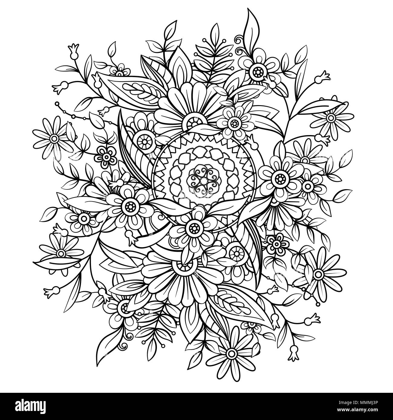 Mandala Adult Coloring Pages Illustration de Vecteur