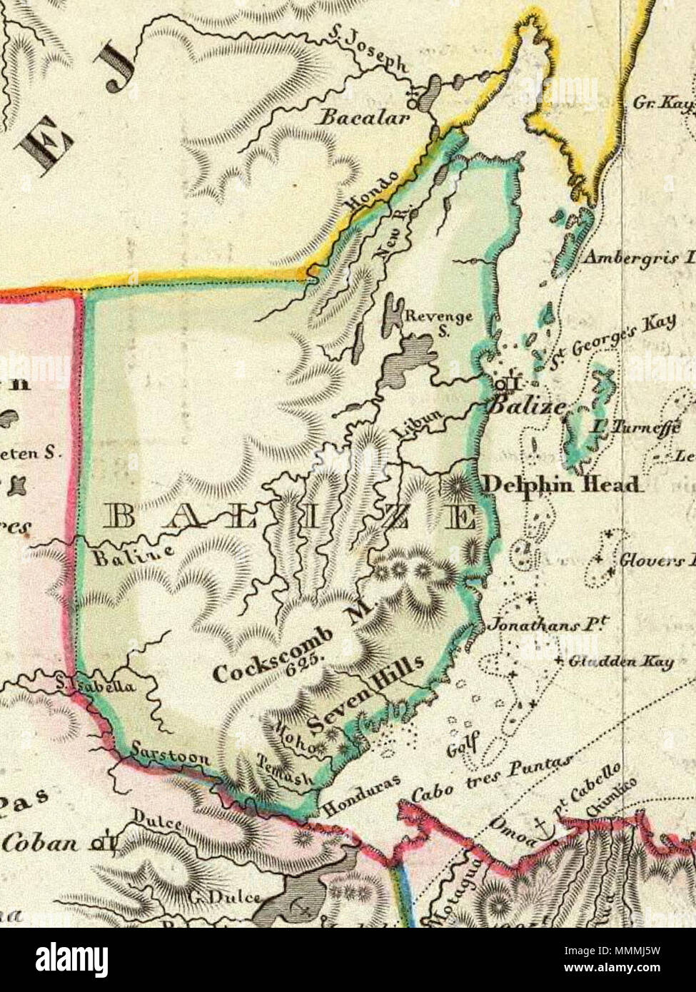 English: Crop of File:1840 Berghaus' Physikalischer Atlas - Central  America.jpg showing Belize . 1840. Heinrich Berghaus (1797–1884)  Alternative names Berghaus, Heinrich Karl Wilhelm Description German  geographer and cartographer Date of birth/death