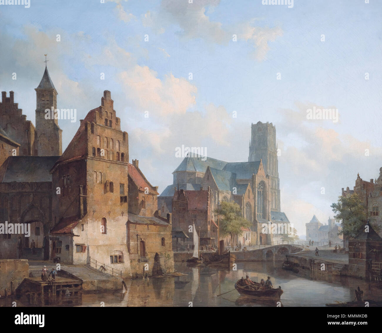 .  English: A View of the Delftse Vaart and Saint Laurens Church, Rotterdam oil on canvas 75 x 91 cm signed l.r.: C Springer 1840   A View of the Delftse Vaart and Saint Laurens Church, Rotterdam  *oil on canvas  *75 x 91 cm  *signed l.r.: C Springer 1840 Delftse Vaart and the St Laurens church in Rotterdam, by Cornelis Springer Stock Photo