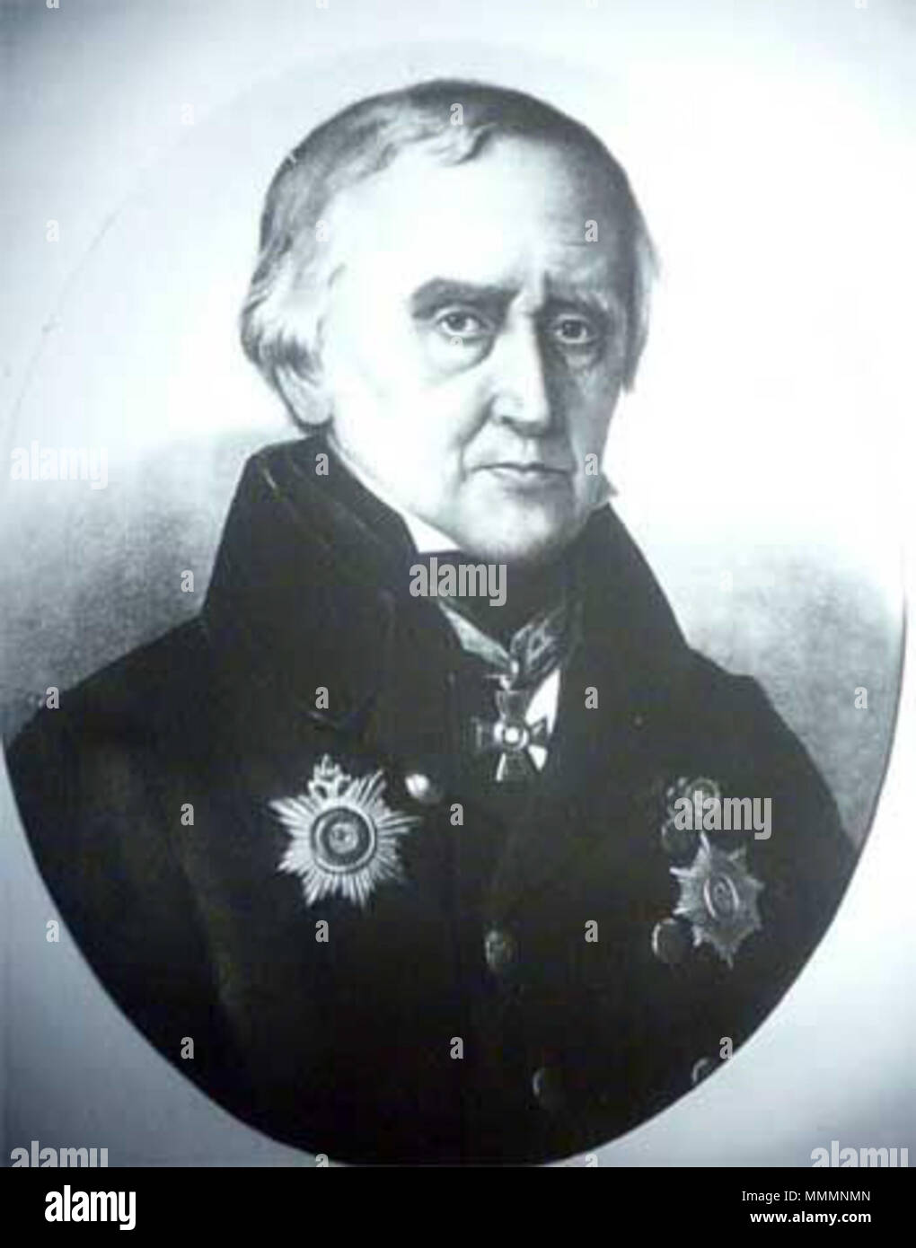 . Portrait des Zivilgouverneurs von Livland, George Friedrich von Foelckersahm  . before 1848. Unknown Foelckersahm-George-1764-1848 Stock Photo
