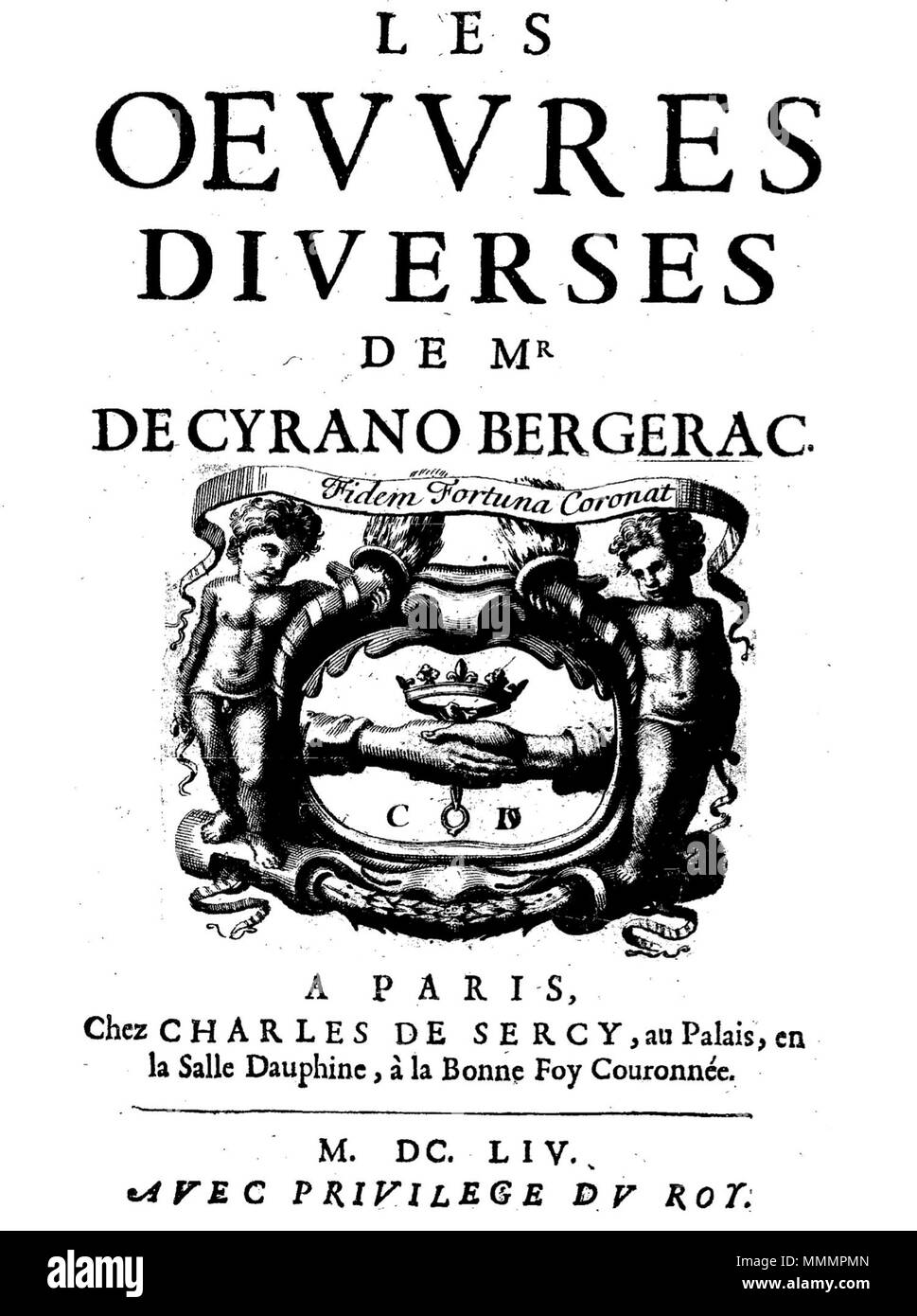 Cyrano de Bergerac, Savinien de (1619-1655). Les oeuvres diverses. 1654. Cyrano-Les Œuvres diverses, 1654 1 Stock Photo
