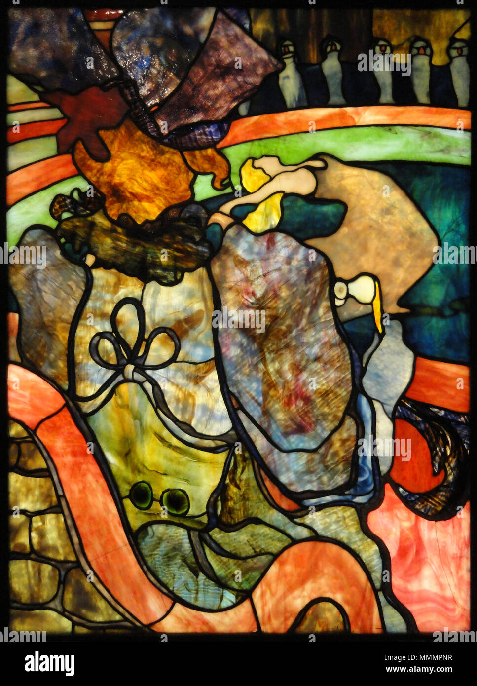 Henri de Toulouse-Lautrec, Louis Comfort Tiffany, Au Nouveau Cirque, Papa Chrysanthème, c.1894, stained glass, 120 x 85 cm, Musée d'Orsay, Paris Stock Photo