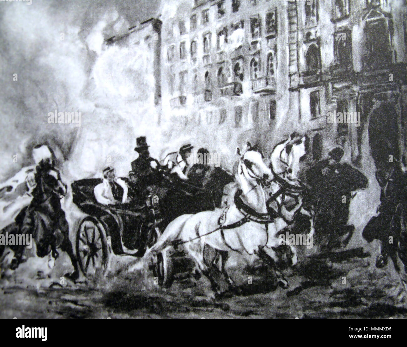 . English: Assasination attempt on Russian general Fyodor Berg in Warsaw 1863 60 Assassination attempt on Russian general Fyodor Berg in Warsaw 1863 Stock Photo