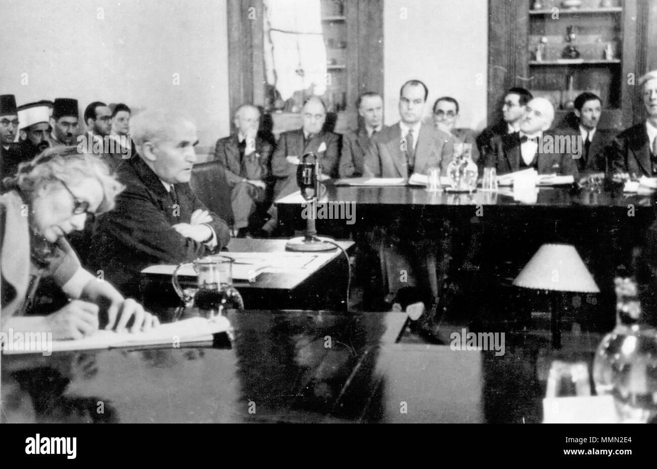 English David Ben Gurion Testifying Before The Anglo American