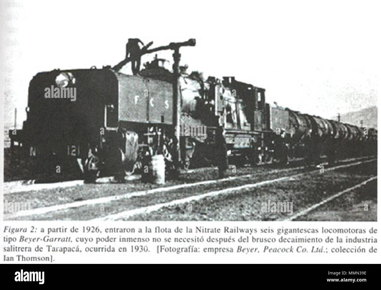 . English: Locomotive Bayer-Gerrett  . 11 March 2013, 17:37:58. unknown, colection of Ian Thomson 83 Beyer-Garratt-locomotive Stock Photo