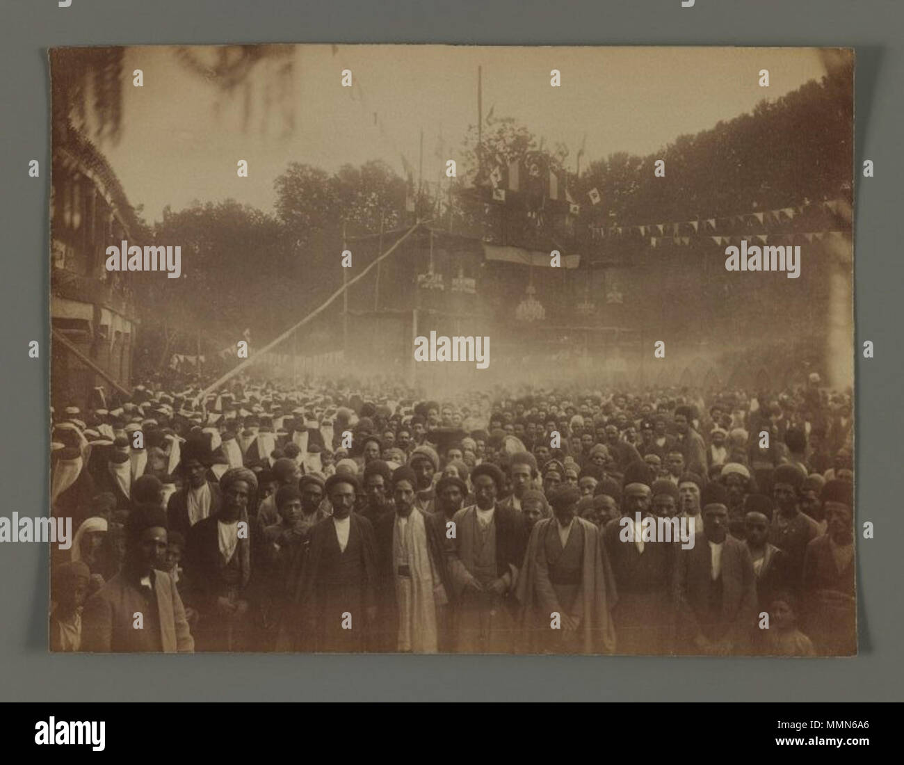 A Crowd of Men and Women Gathered to Celebrate the Granting of a Constitution, One of 274 Vintage Photographs. between 1876 and 1925. 99 Brooklyn Museum - A Crowd of Men and Women Gathered to Celebrate the Granting of a Constitution One of 274 Vintage Photographs Stock Photo