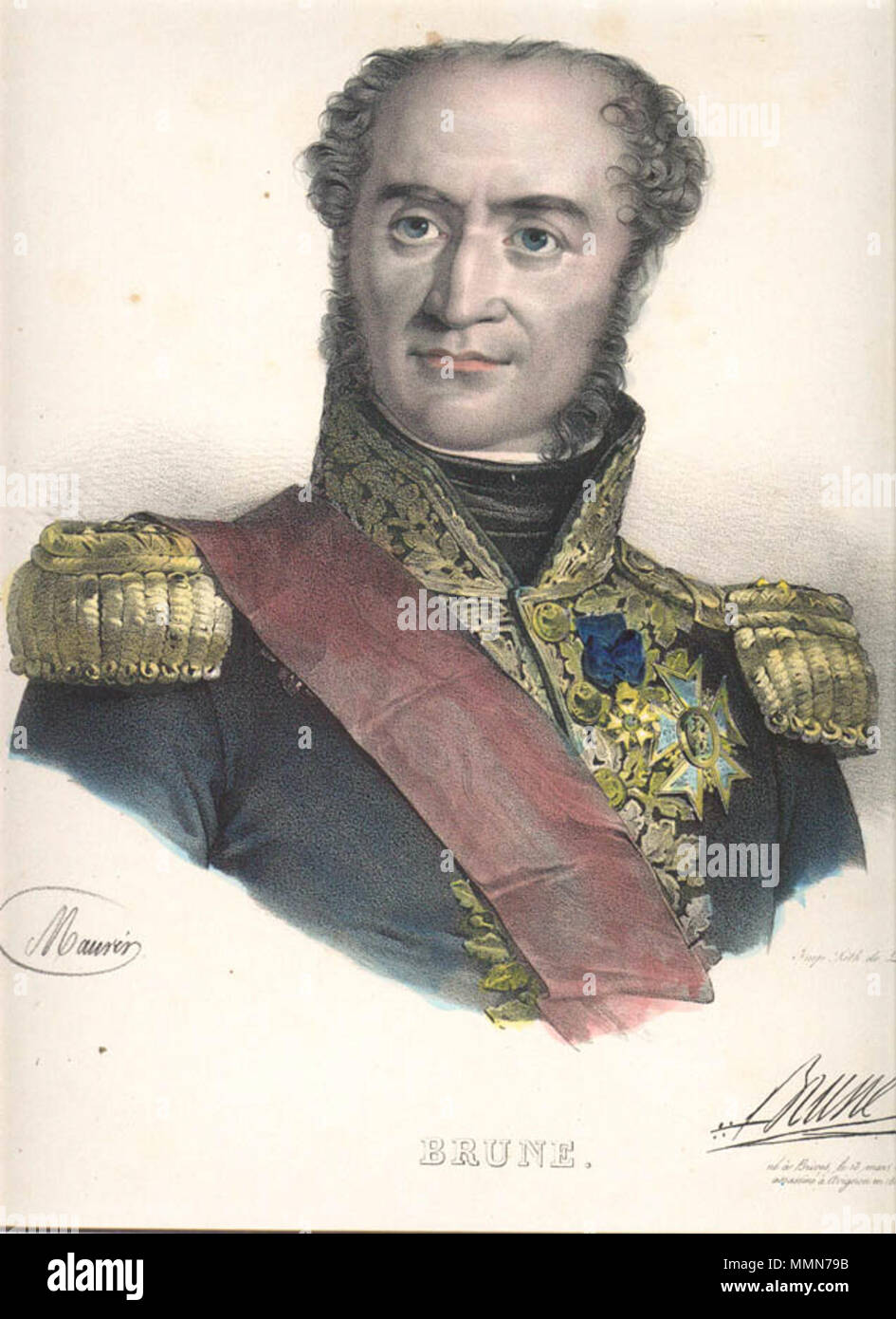 Guillaume Marie-Anne Brune, Napoleonic Marshal . 19th century. Unknown 102  Brune Stock Photo - Alamy