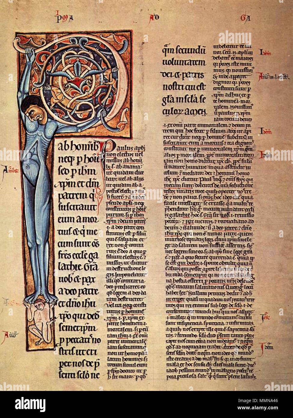 Commentary on the Epistles of St Paul. circa 1200. 12th-century painters - Commentary on the Epistles of St Paul - WGA15839 Stock Photo