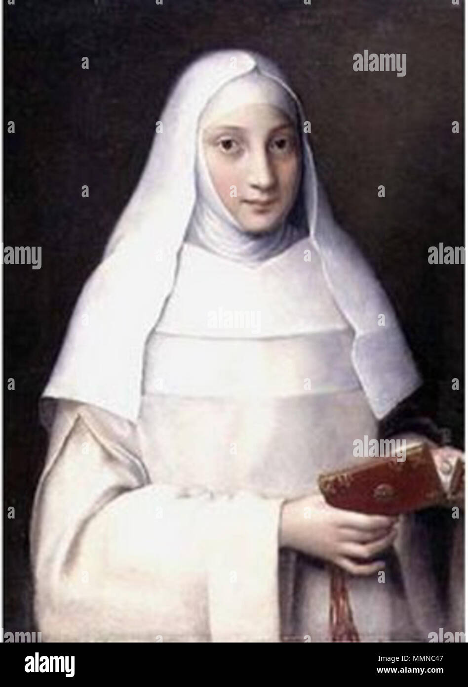 . Portrait of the artist’s sister Elena in the guise of a nun  Portrait of Elena Anguissola. 1551. Elena Anguissola Stock Photo