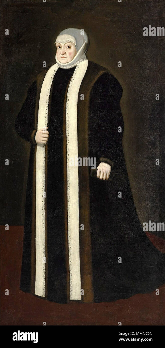 Portrait of Bona Sforza.. circa 1557. Monogrammist PF Bona Sforza Stock