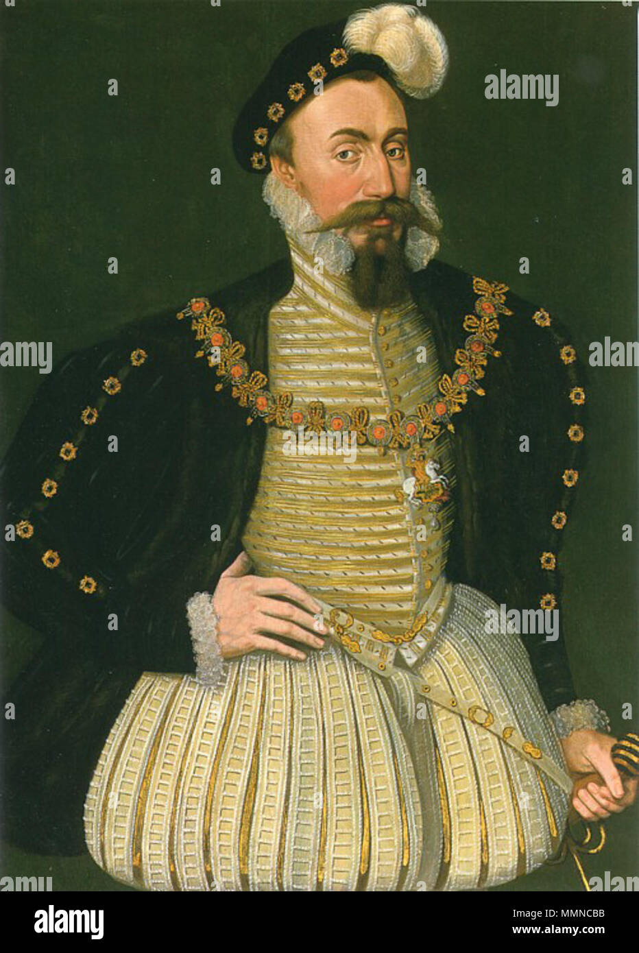 Portrait of Robert Dudley, Earl of Leicester. circa 1575. Leicester2 Stock Photo