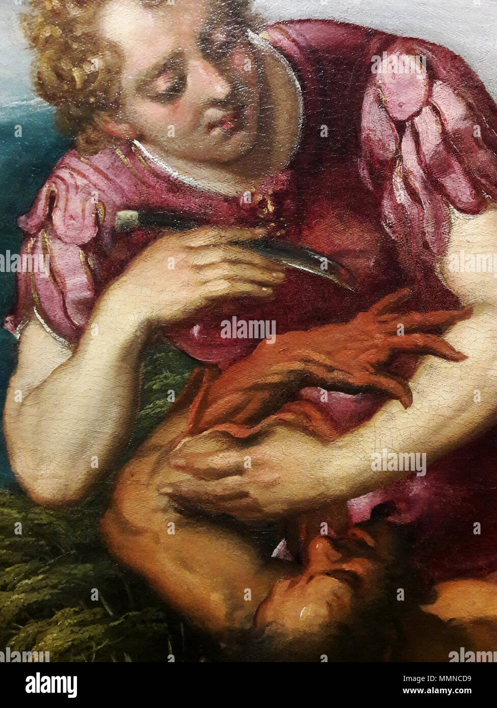 Apollo flaying Marsyas (detail).. 1580s. Zelotti Apollo flaying Marsyas (detail) 02 Stock Photo