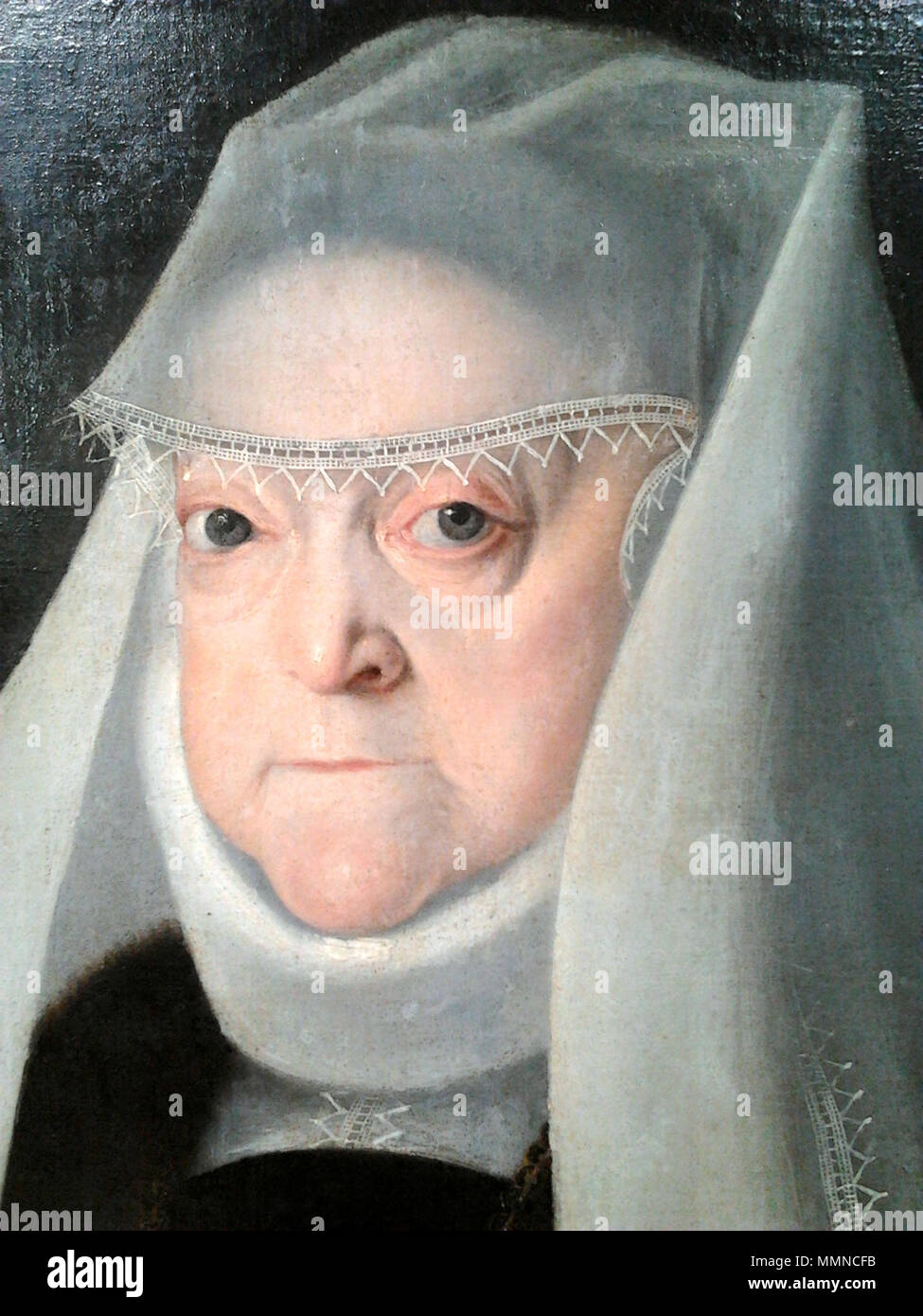 Portrait of Queen Anna Jagiellon as a widow (detail).. after 1586. Kober Anna Jagiellon as a widow (detail) 01 Stock Photo