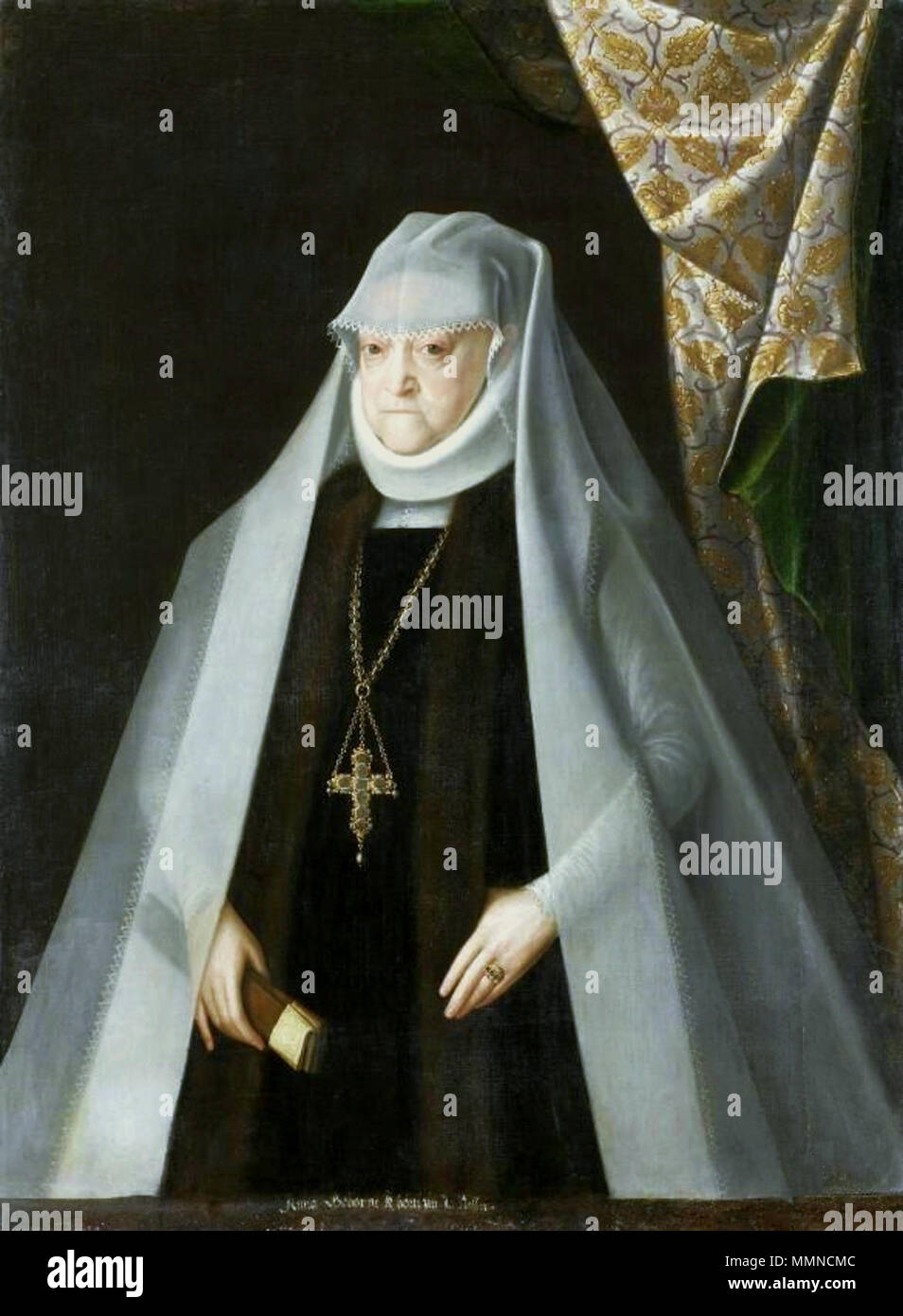 Portrait of Queen Anna Jagiellon as a widow.. before 1595. Martin Kober 002 Stock Photo