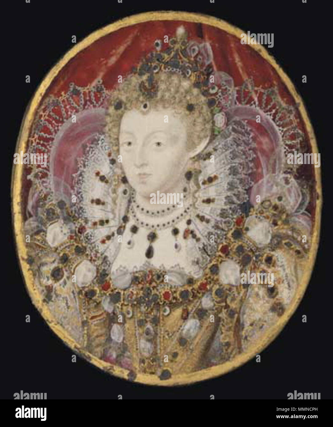 Previously unrecorded Portrait miniature of Elizabeth I of England,  c.1595-1600, auctioned by Christie's, London, in June 2007, for £276,000  ($560,000). http://www.sgallery.net/artnews/2007/06/13/miniature-portrait-of-queen-elizabeth-sells-for-gbp  ...