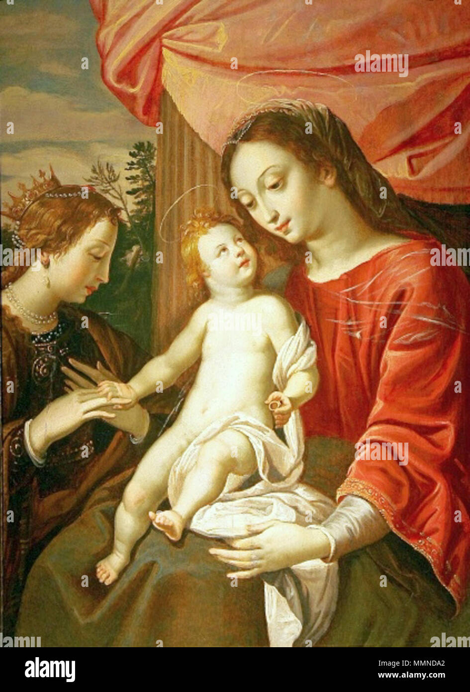 The Mystical marriage of Saint Catherine. circa 1605. Flemish Marriage ...