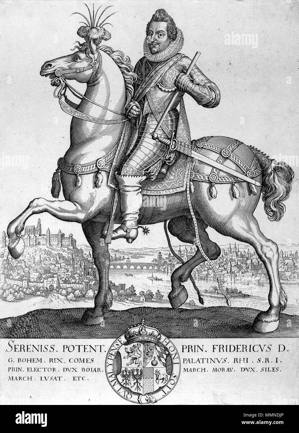 . Equestrian portrait of Frederick V, Elector Palatine (1596-1632)  . circa 1619-1620. Reiterbild Friedrichs V. C-J 171 Stock Photo