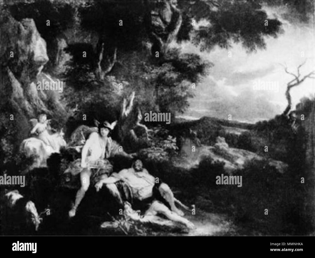 Mercury killing Argus.. 1700s. Bertin Mercury killing Argus Stock Photo