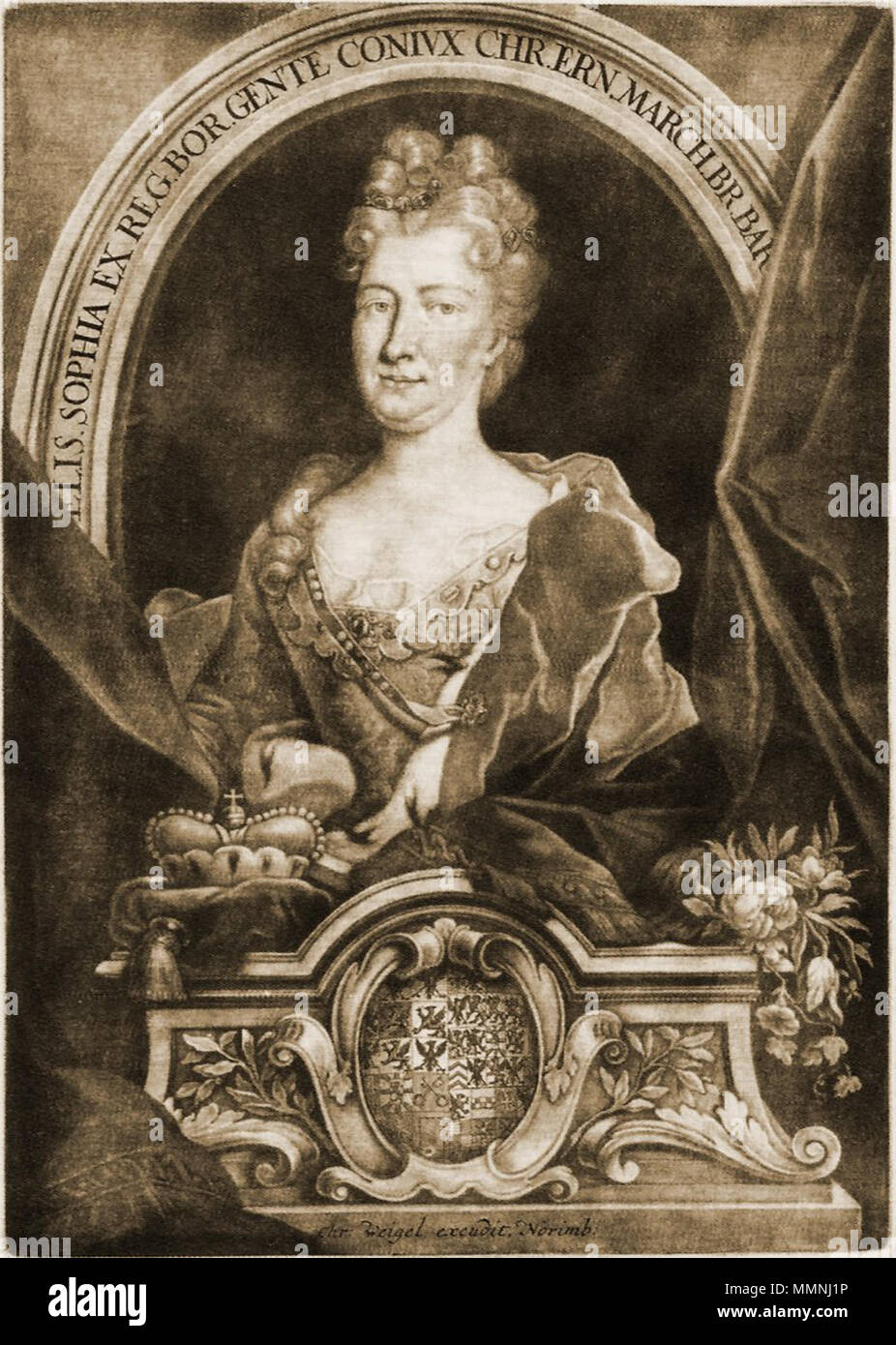 .  Deutsch: Elisabeth Sophie von Brandenburg (1674–1748)  . circa 1710. Elisabeth Sophie von Brandenburg um 1710 001 Stock Photo