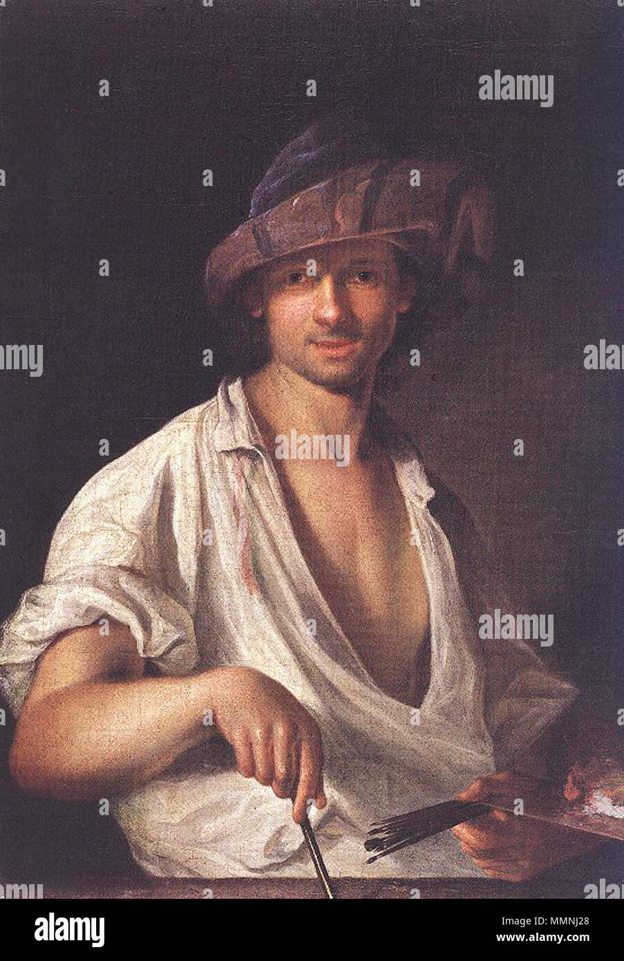 Mányoki Ádám selfportrait Stock Photo - Alamy