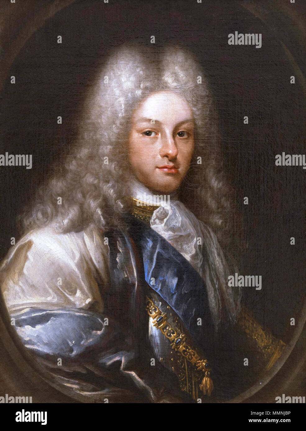 . Philip V of Spain (19 December 1683 - 9 July 1746), born Philippe de France, fils de France and duc d'Anjou, was king of Spain from 1700 to 1724 and from 1724 to 1746, the first of the Bourbon dynasty in Spain. Philip was the second son of Louis, le Grand Dauphin and Maria Anna of Bavaria,[1] known as Dauphine Victoire. He was a younger brother of Louis, duc de Bourgogne and an uncle of Louis XV of France.  Felipe V de España. circa 1718-1722. Felipe V, duque de Anjou Stock Photo